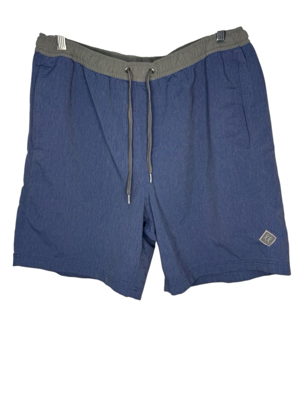 Free Fly Apparel Hydro Shorts Heather Blue with Gray Waistband 7” inseam size XL